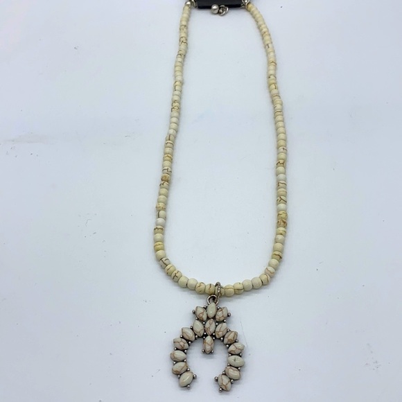 Off-white Elkton Naja Beaded Squash Blossom Neckla - Picture 1 of 3